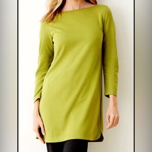 J Jill Ponte Boat Neck 3/4 Sleeve Minimalist Tunic Top